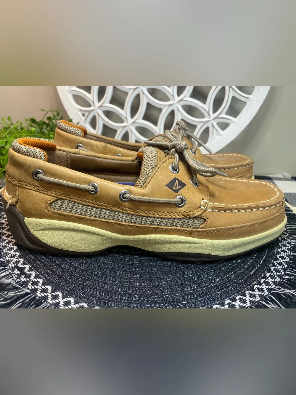 Sperry Men’s Brown Leather Boat Shoes Size‎ 7